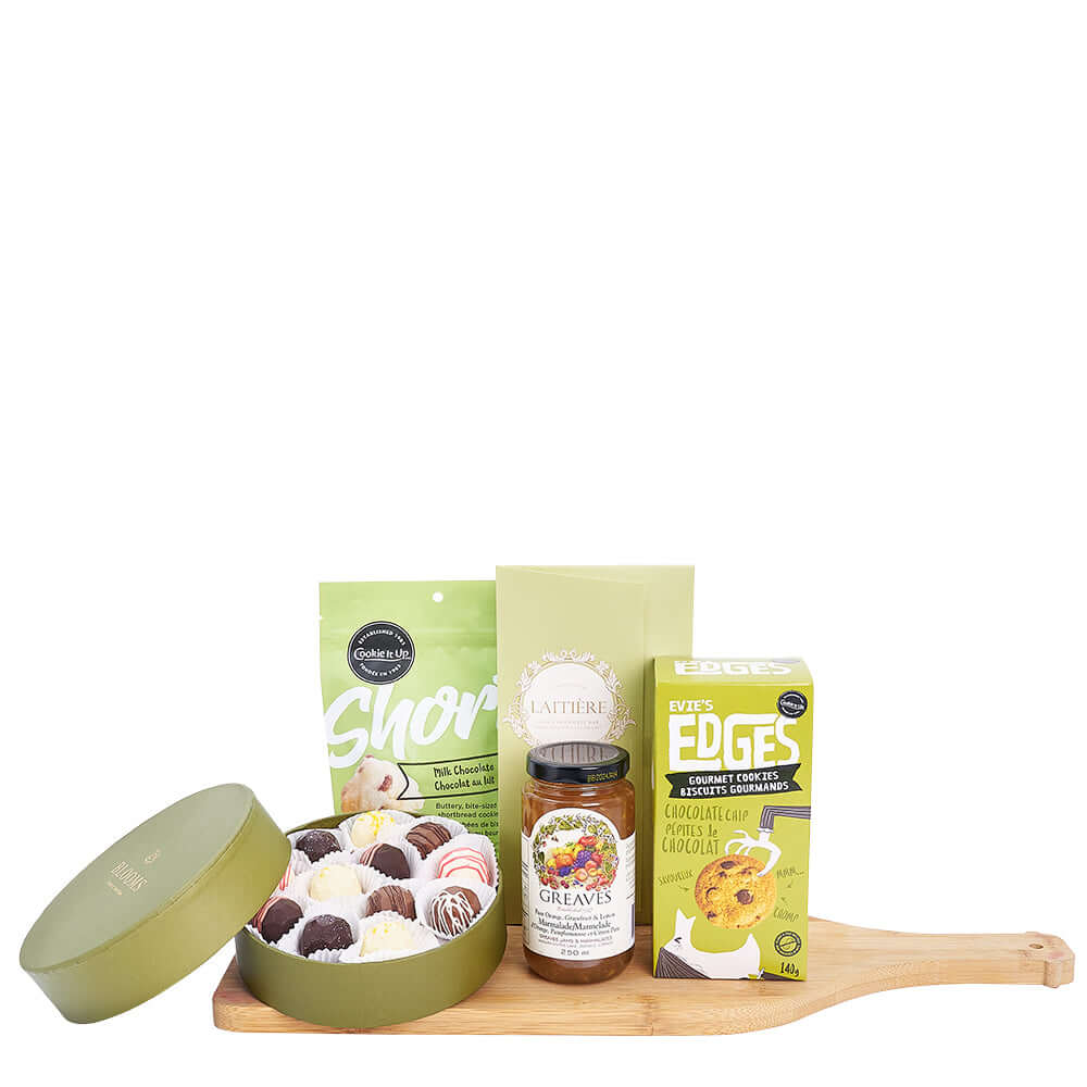 Assorted Chocolate and Marmalade Basket – how the gift is presented
