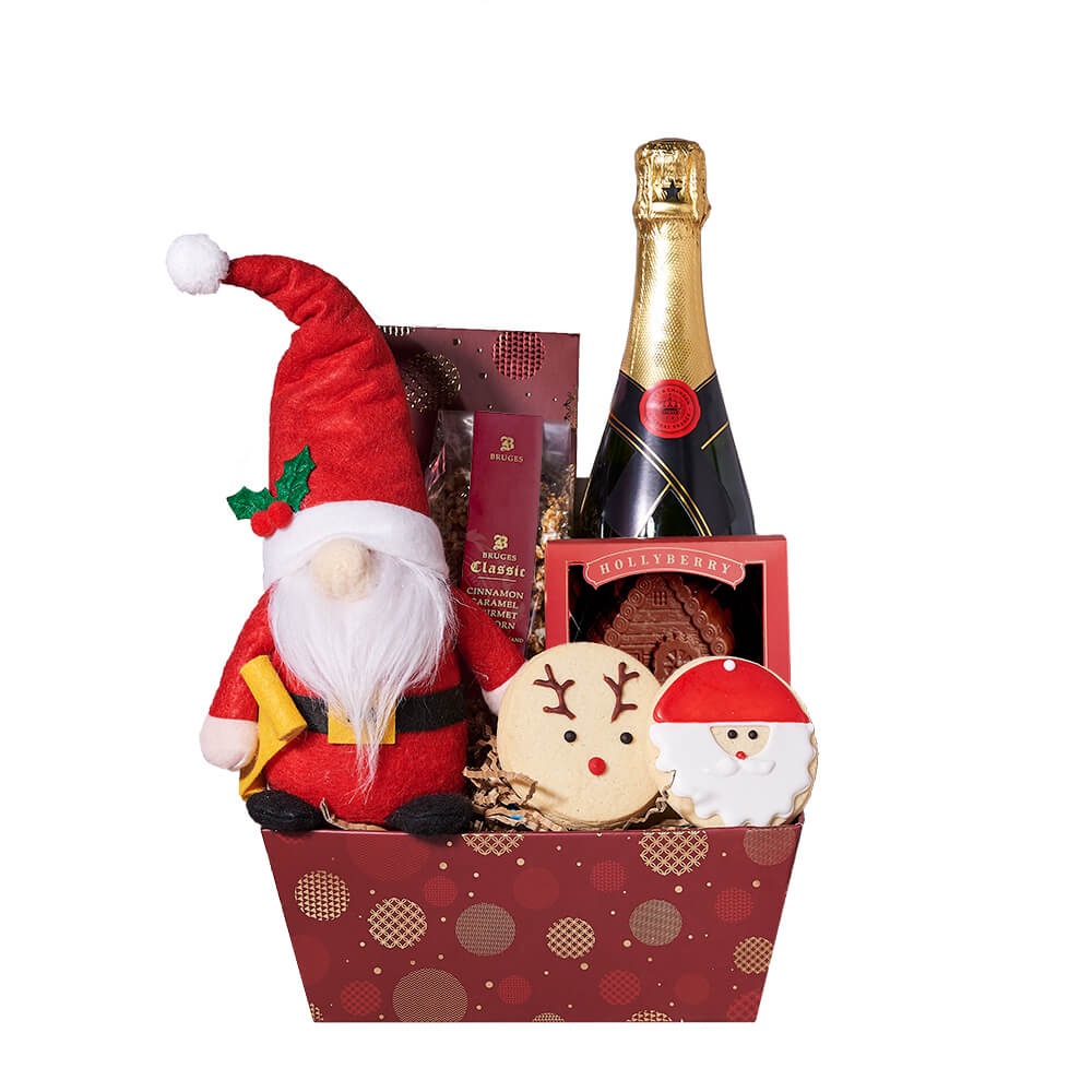 Christmas Sparkling Wine Gift Tray – how the gift is presented