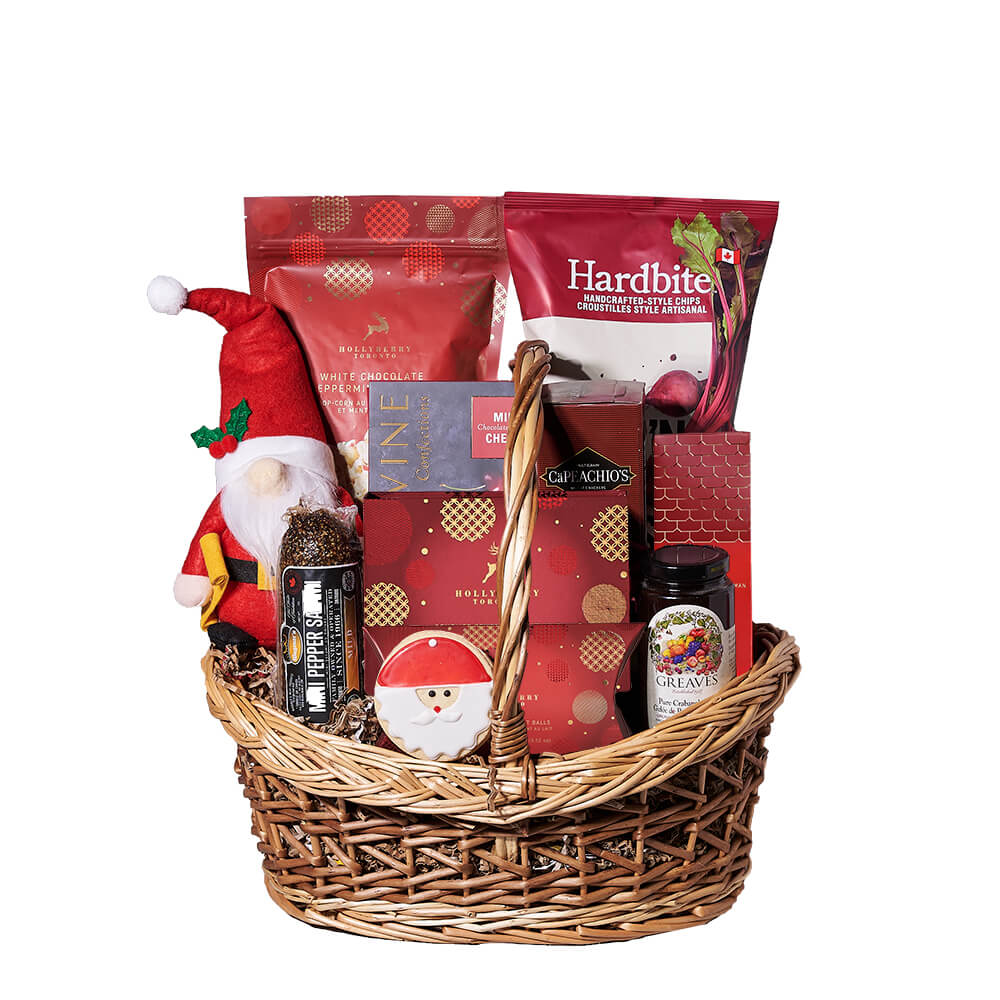 Christmas Holiday Treats Basket – how the gift is presented