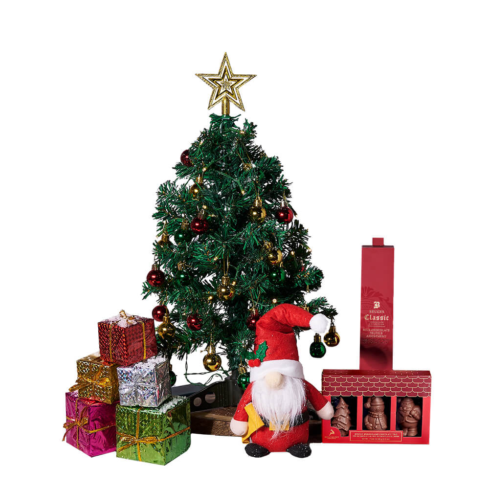Christmas Gourmet Chocolate Basket – how the gift is presented
