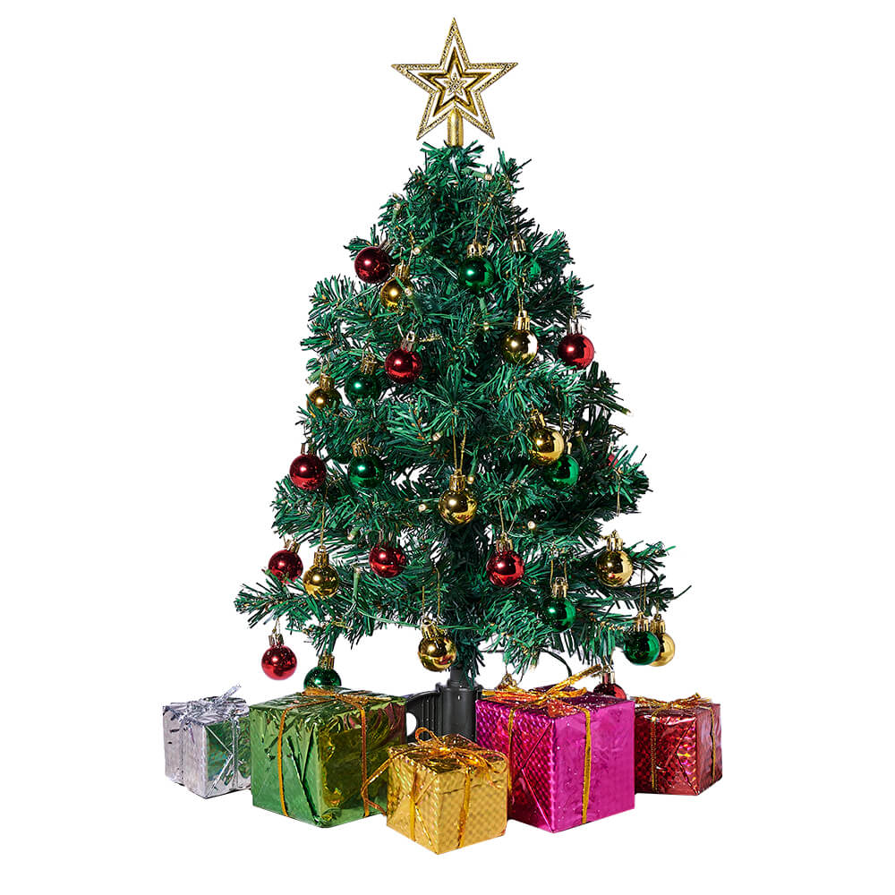 Seasonal Holiday Christmas Tree Decoration in Box with Stand – how the gift is presented