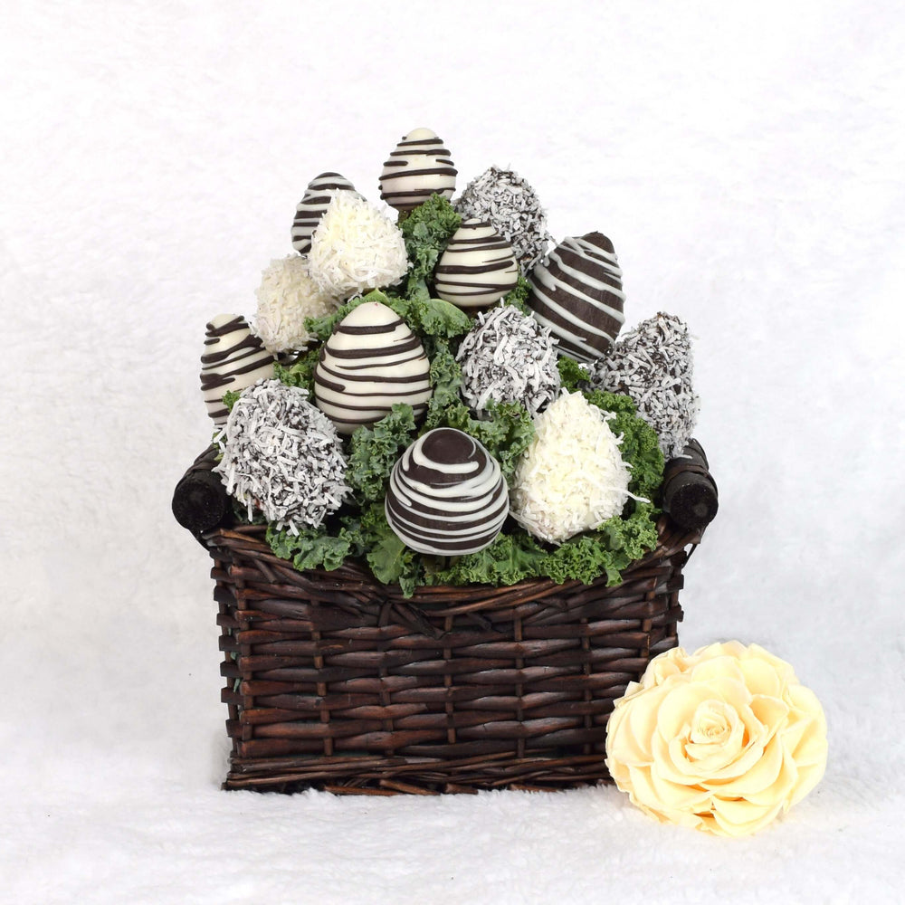 Valentine's Day Chocolate Dipped Basket – how the gift is presented