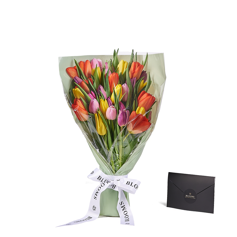 Encapsulated Elegance Tulip Bouquet, Vancouver – how the gift is presented