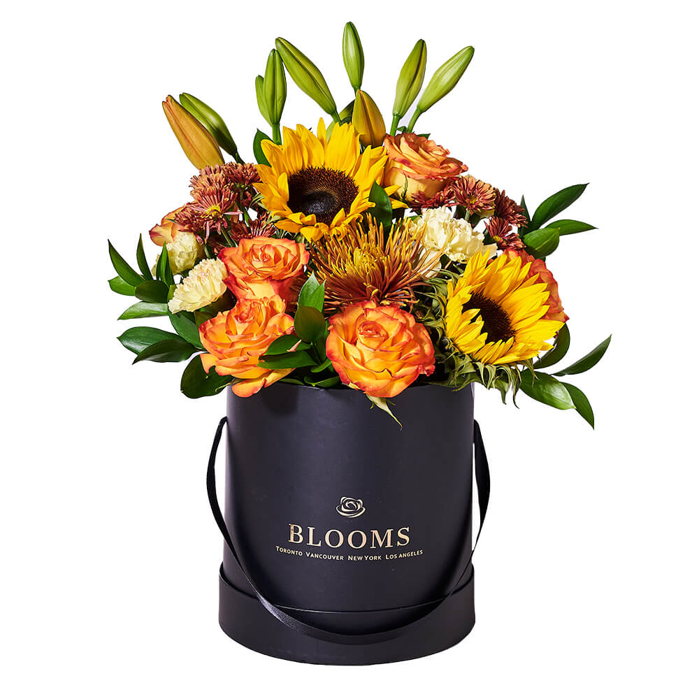 Thanksgiving Sunflower Hat Box – how the gift is presented