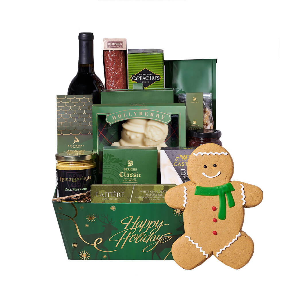 Gingerbread Feast Gift Set with Wine, Vancouver – how the gift is presented