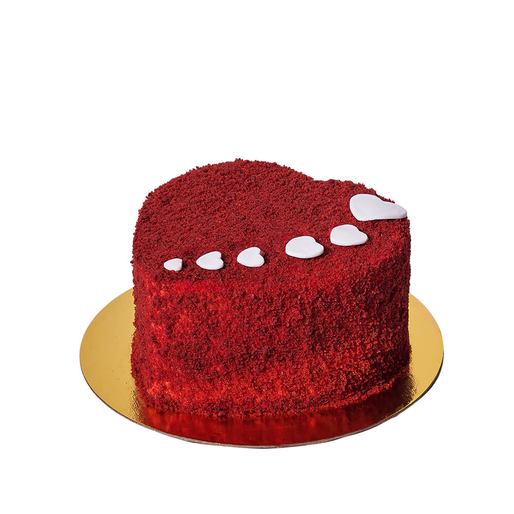 Red Velvet Heart Cake – how the gift is presented