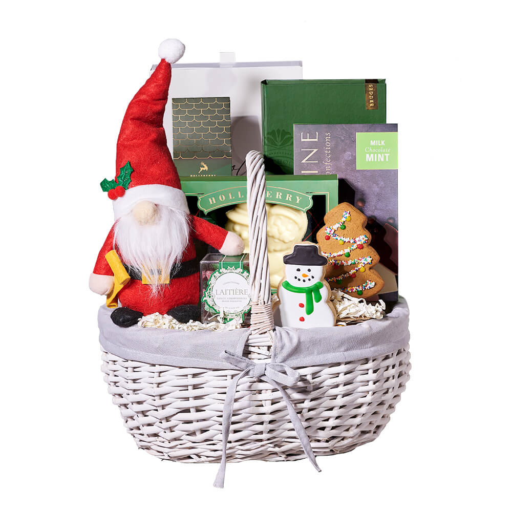 Holiday Plush Santa Basket – how the gift is presented