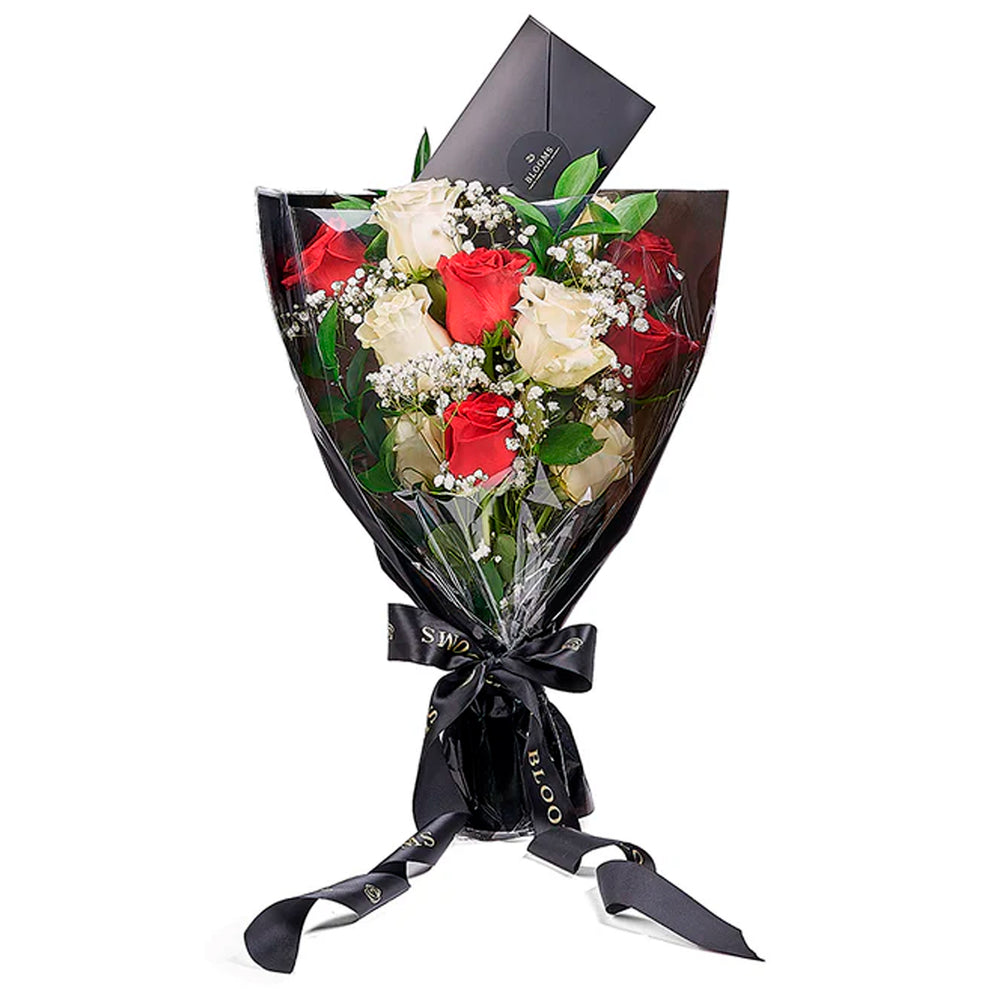 Valentine's Day Red and White Roses – how the gift is presented