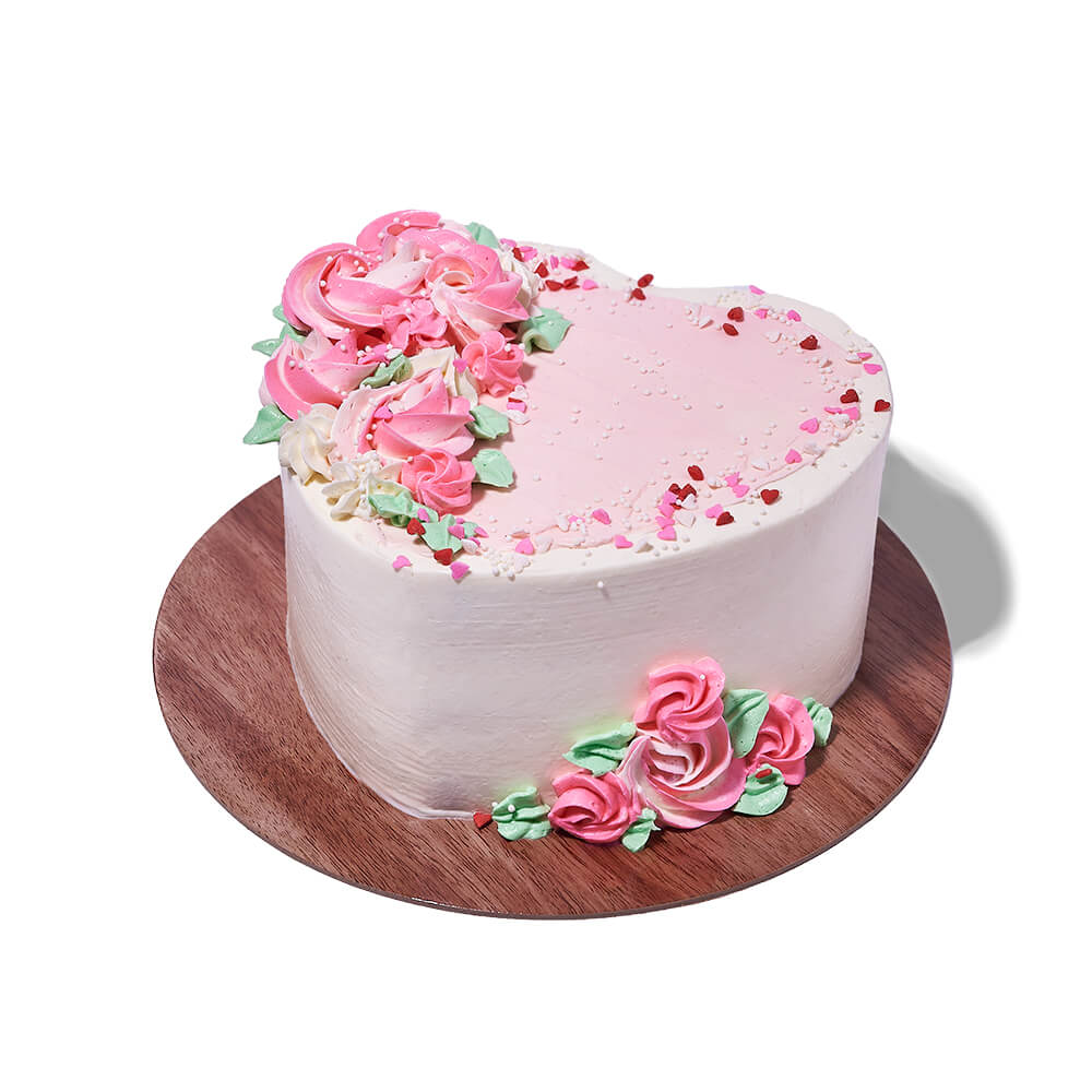 Raspberry Buttercream Flower Cake – how the gift is presented
