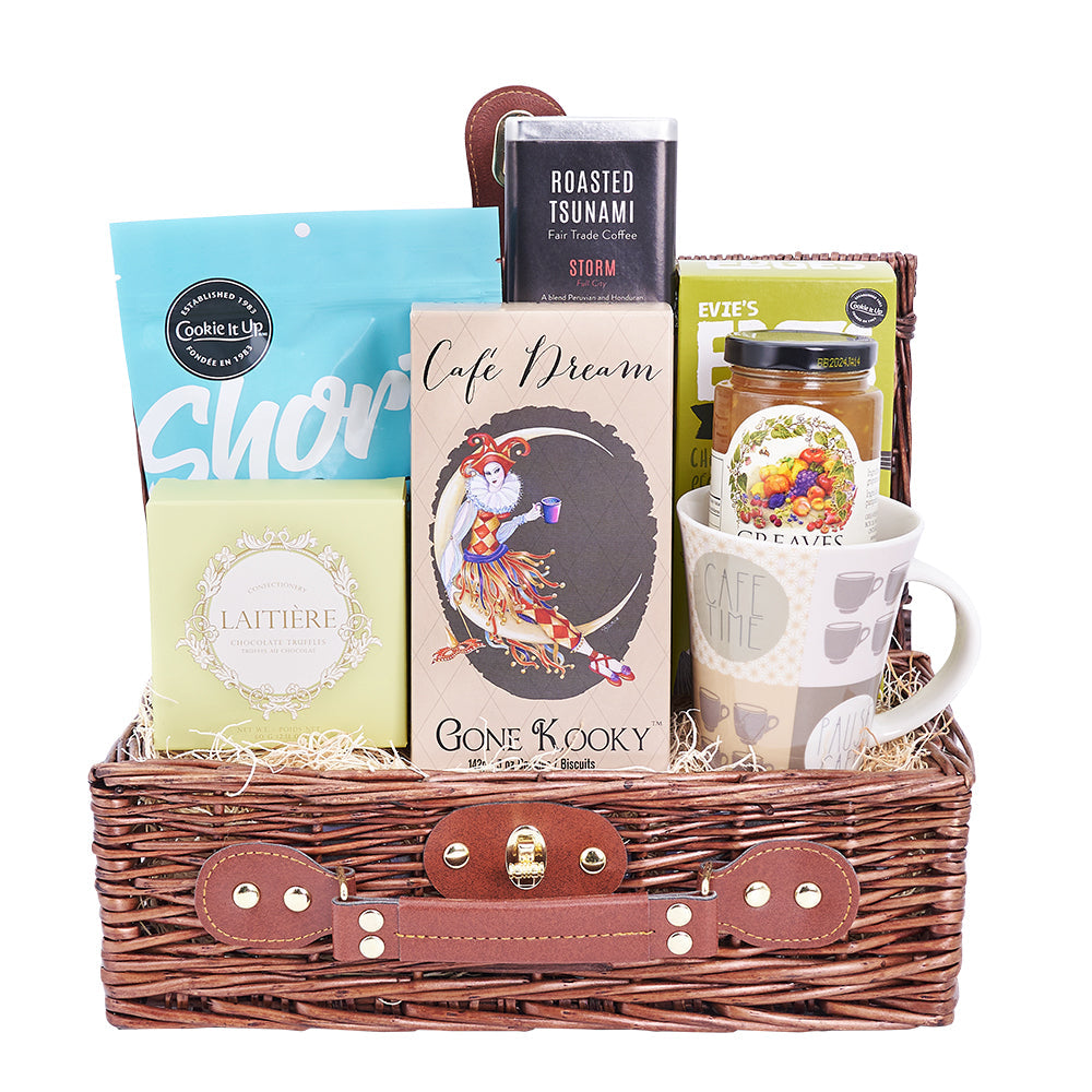 Fair-Trade Coffee and Chocolate Basket – how the gift is presented