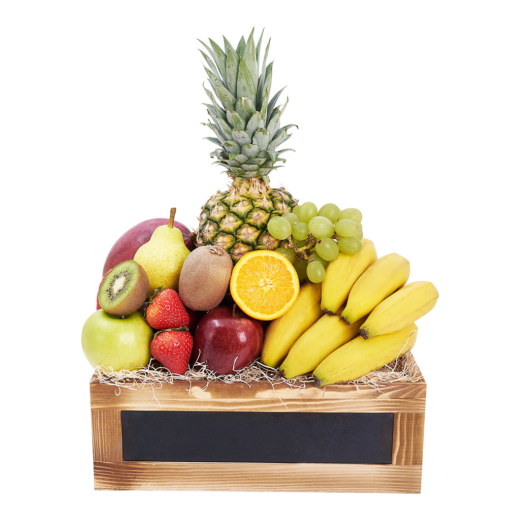 Fresh Seasonal Fruit Basket – how the gift is presented