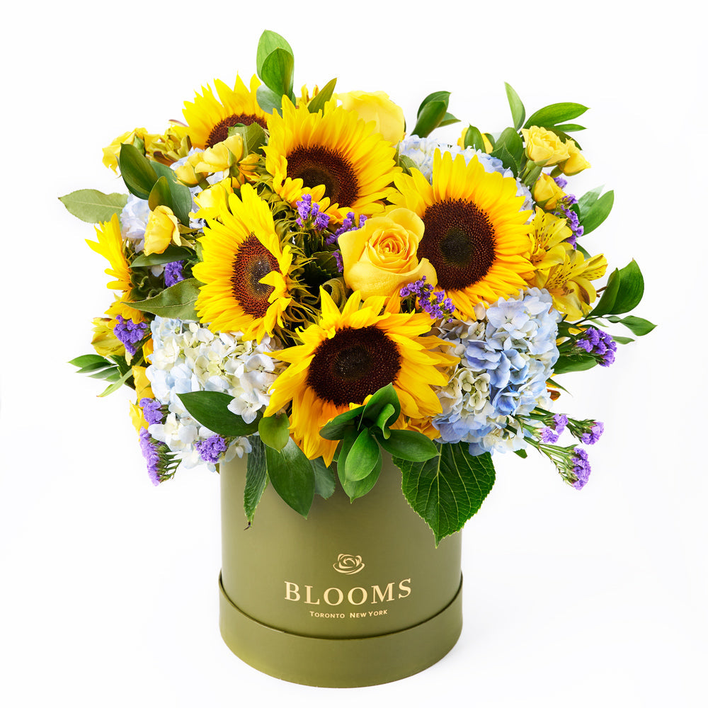 Seasonal Sunflower Hat Box – how the gift is presented
