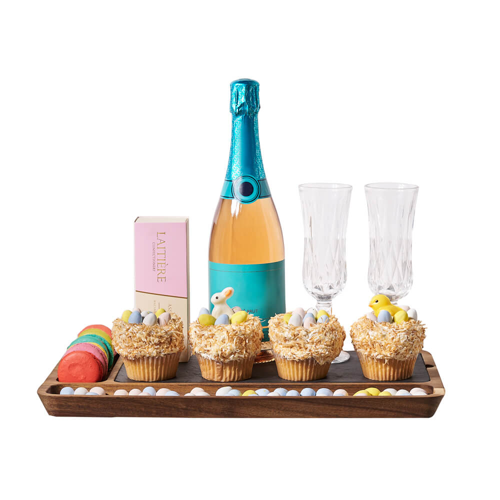 Sparkling Wine Easter Cupcakes Set – how the gift is presented