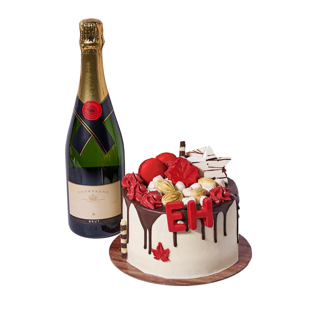 Red Velvet Cake with Sparkling Wine – how the gift is presented