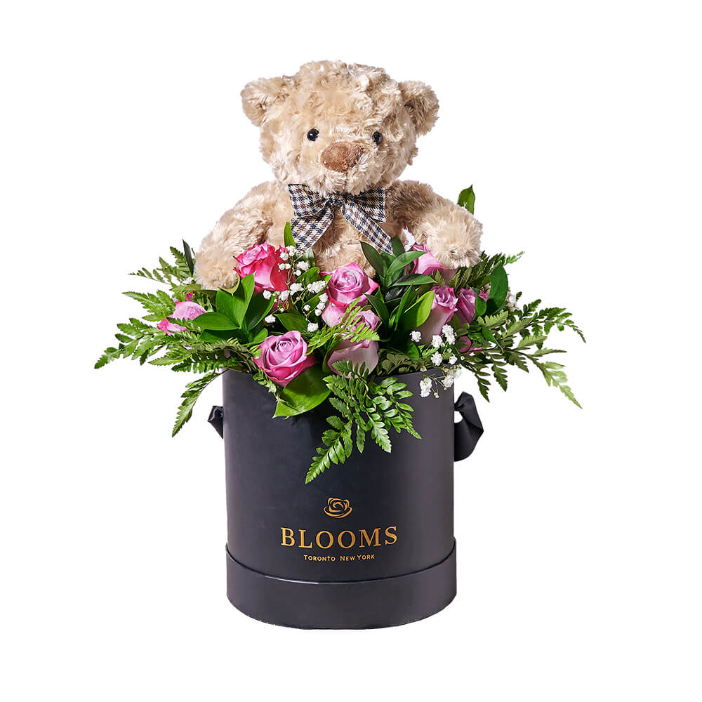 Graduation Pink Rose Hat Box – how the gift is presented