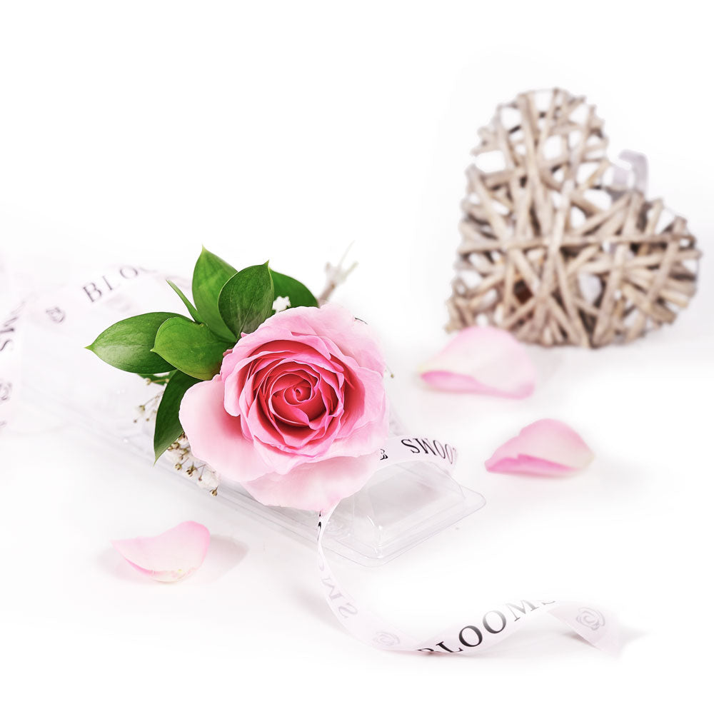Single Pink Rose on Mother's Day – how the gift is presented