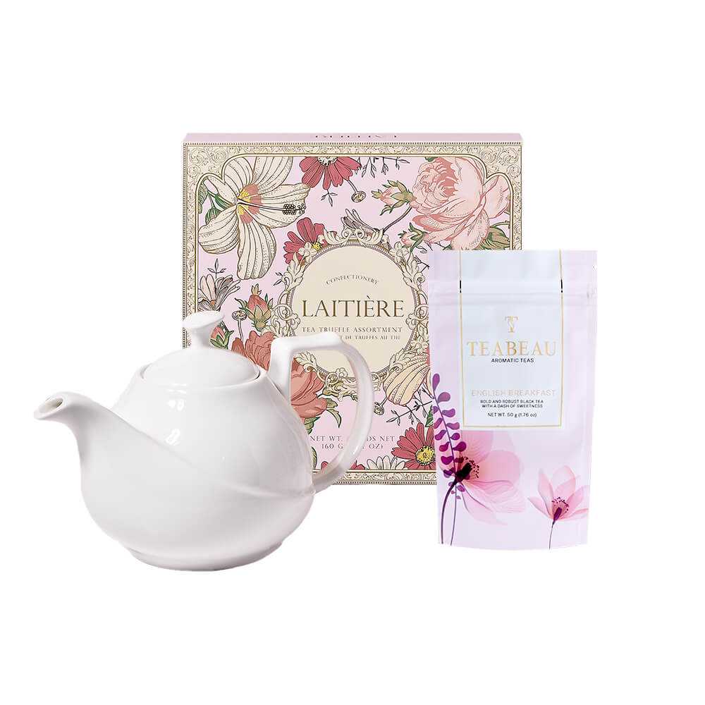 Tea Truffles and Ceramic Pot Gift – how the gift is presented