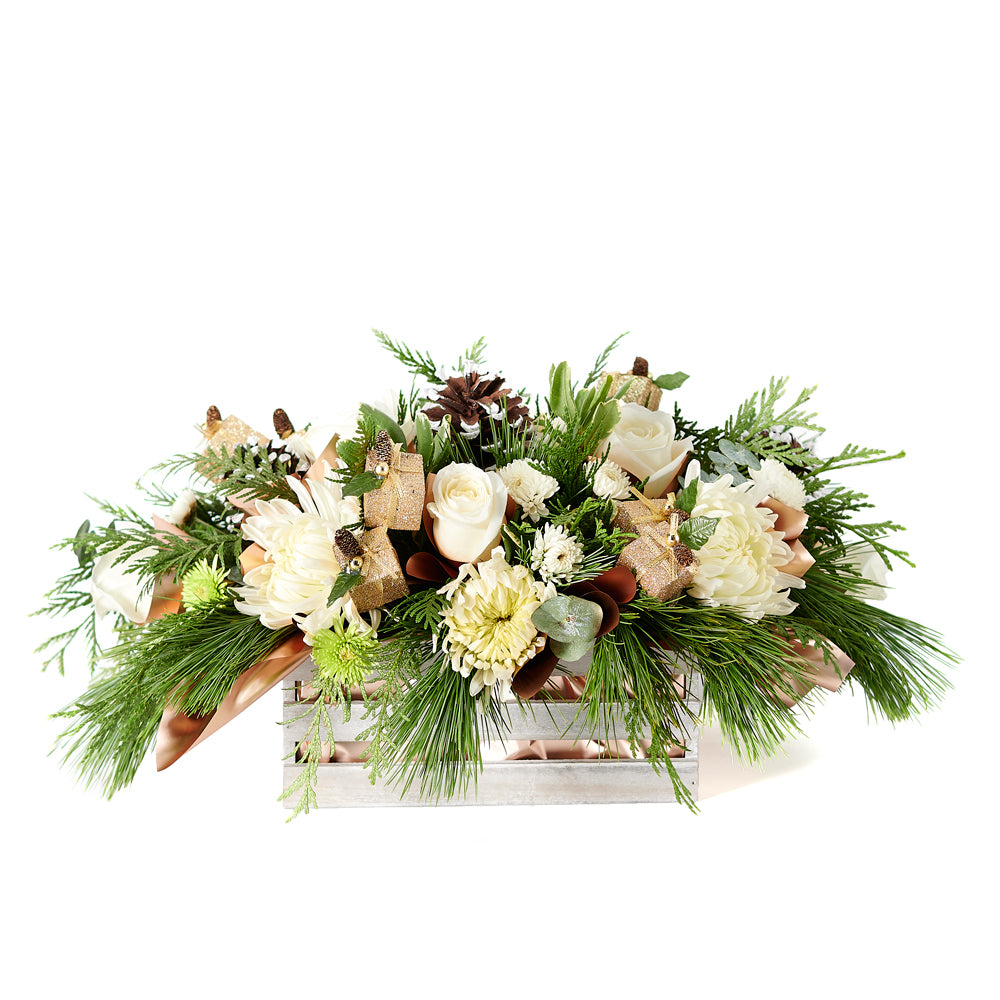 Christmas Flower Basket, Vancouver – how the gift is presented