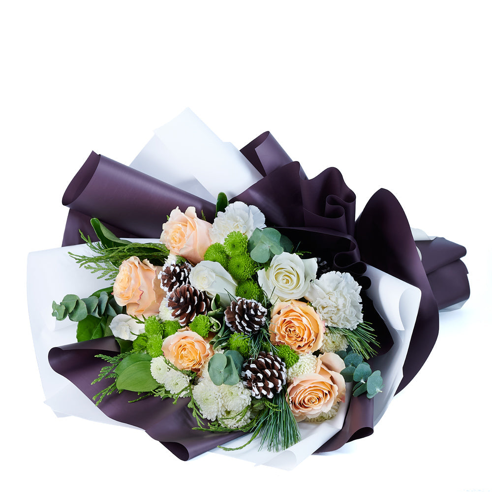 Rose and Chrysanthemum Floral Wrap – how the gift is presented