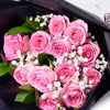 Valentine's Day 12 Stem Pink Rose Bouquet With Box & Champagne, Valentine's Day gifts, Vancouver Same Day Flower Delivery