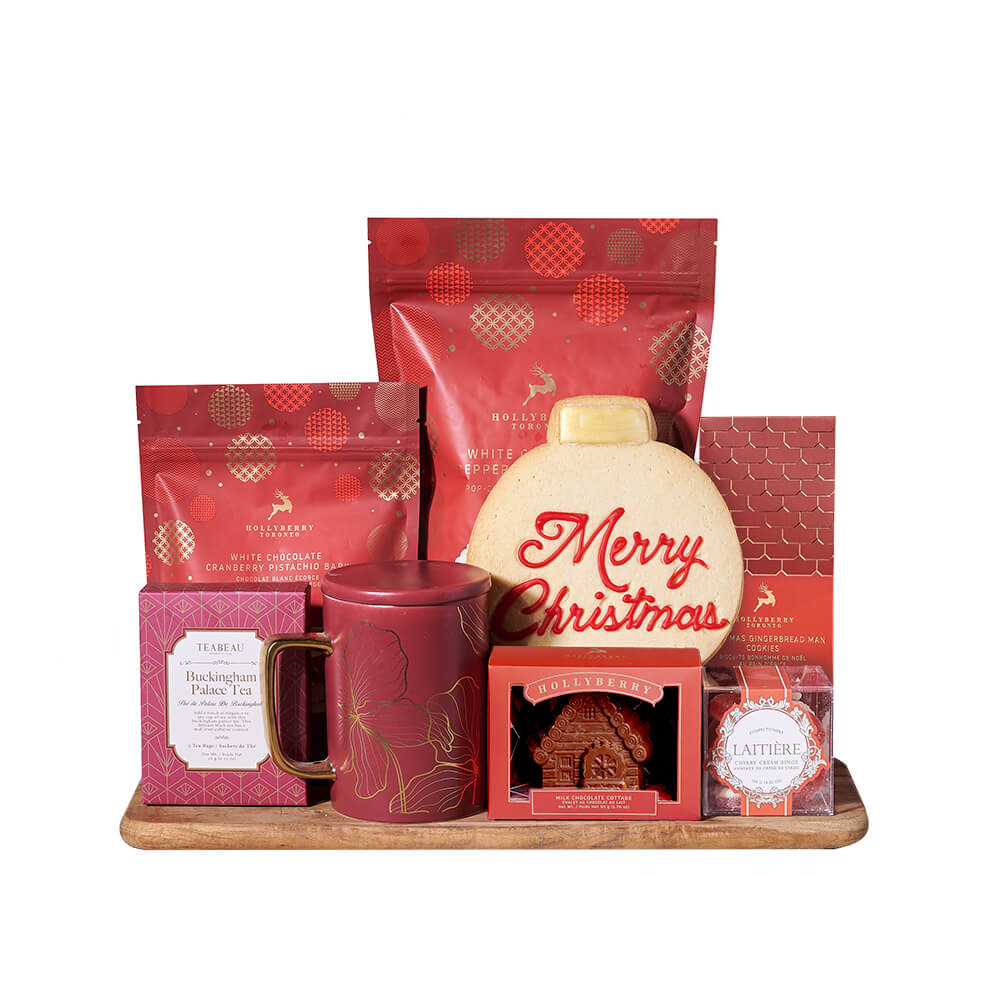 Cup of Cheer Christmas Tea Gift, christmas gift, christmas, holiday gift, holiday, gourmet gift, gourmet, tea gift, tea. Blooms Vancouver- Blooms Vancouver Delivery