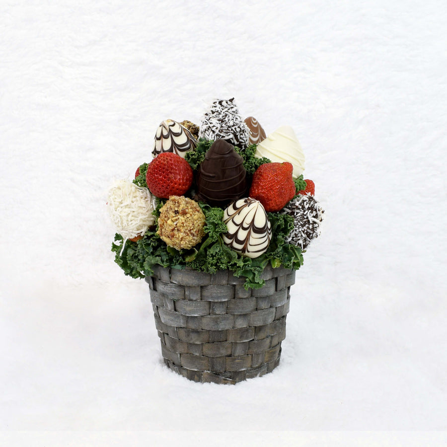 Valentine's Day Chocolate Dipped Strawberries Apple Basket, Vancouver Delivery