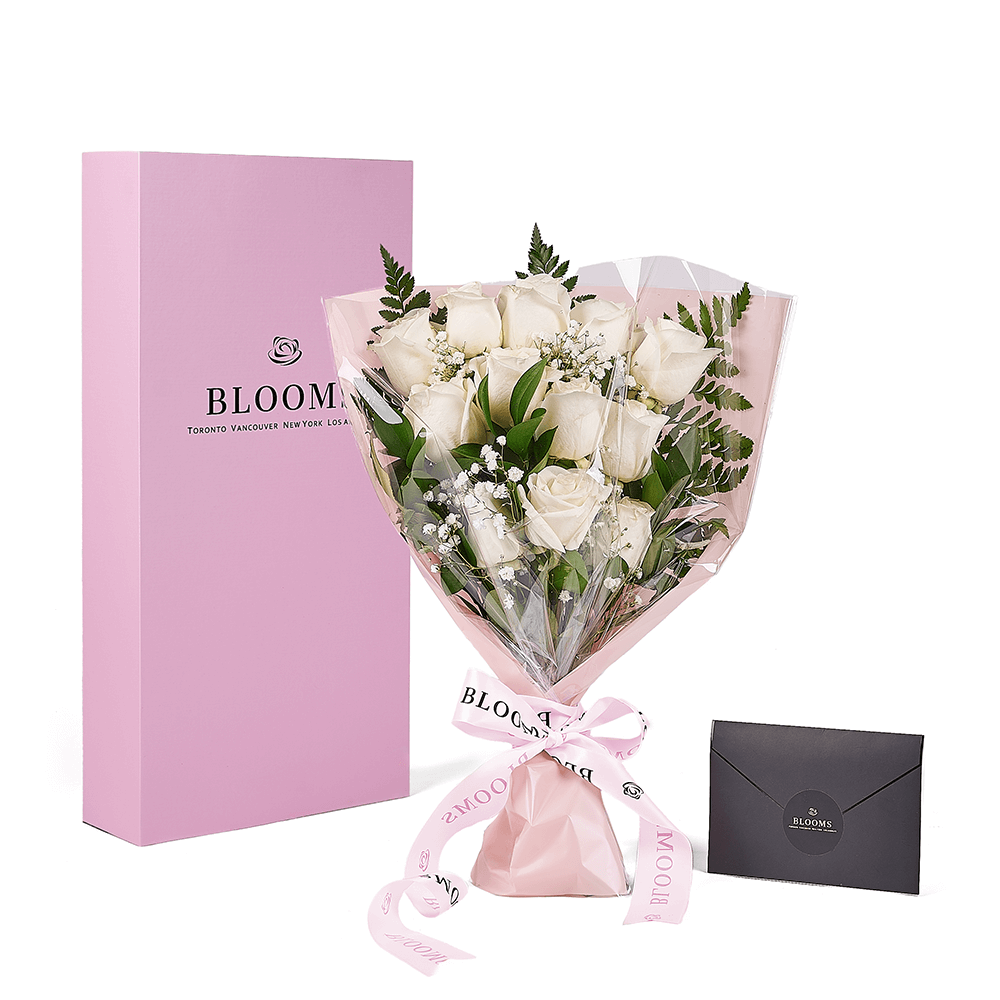 Enduring White Rose Bouquet &amp; Box, floral gifts, rose gifts, gifts, roses, Vancouver delivery