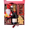Holiday Champagne & Mr. Claus Gift Box, champagne gift, champagne, sparkling wine gift, sparkling wine, gourmet gift, gourmet, chocolate gift, chocolate, christmas gift, christmas, holiday gift, holiday. Blooms Vancouver- Blooms Vancouver Delivery