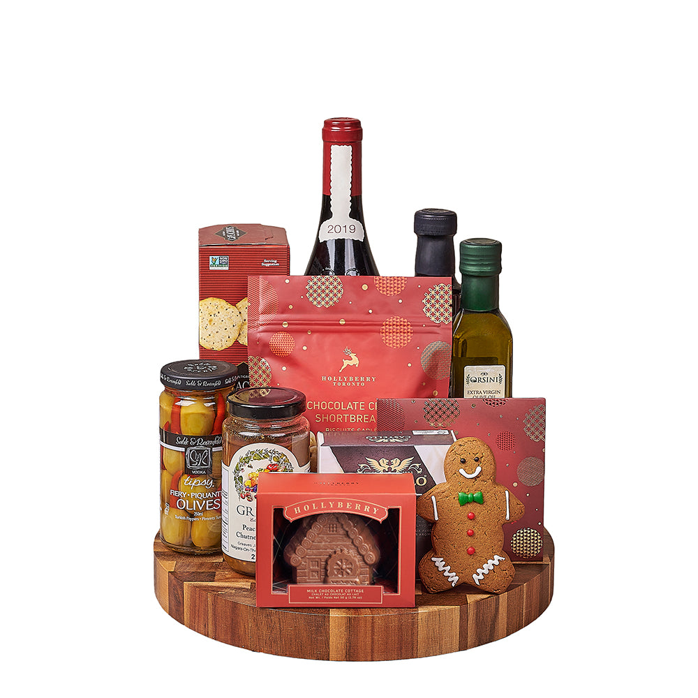 Holiday Wine &amp; Appetizer Gift Set, wine gift, wine, chocolate gift, chocolate, christmas gift, christmas, Vancouver delivery