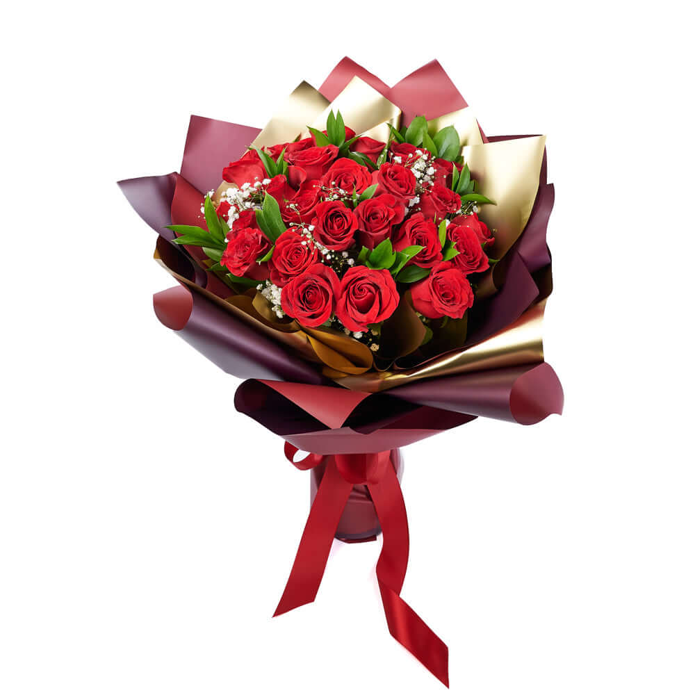 Bouquet de 24 roses rouges pour la Saint-Valentin