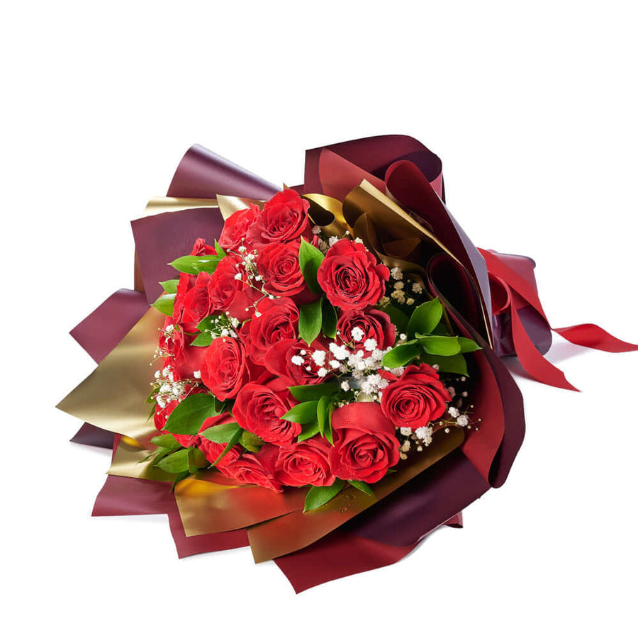 Bouquet de 24 roses rouges pour la Saint-Valentin