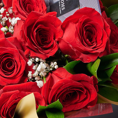 Valentine's Day 12 Stem Red Rose Bouquet With Designer Box, Toronto Same Day Flower Delivery, roses, Valentine's Day gifts, Vancouver Delivery