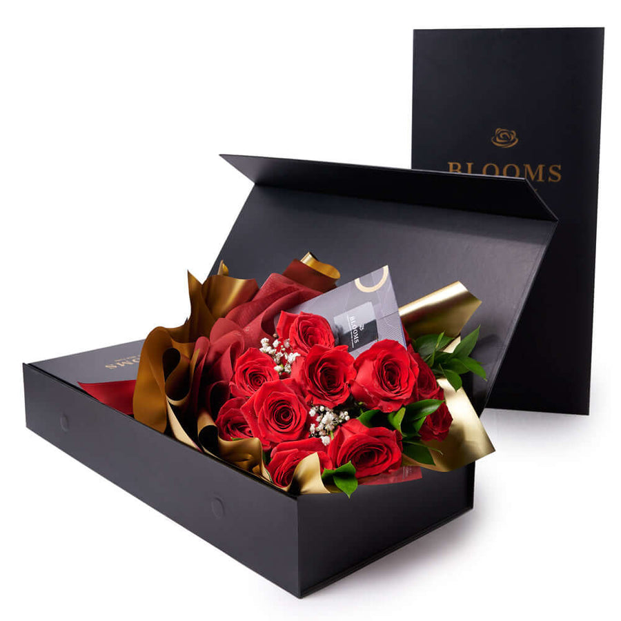 Valentine's Day 12 Stem Red Rose Bouquet With Designer Box, Vancouver Same Day Flower Delivery, roses, Valentine's Day gifts, Vancouver Delivery