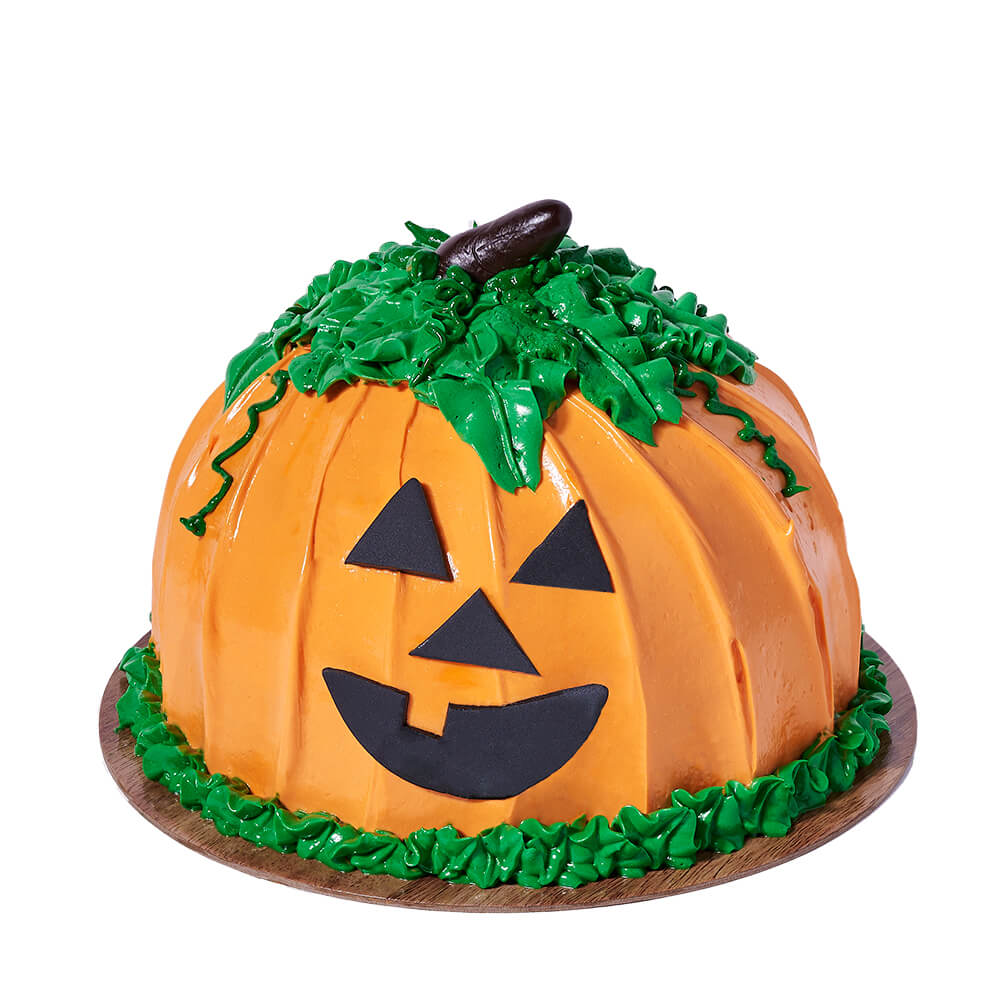 Jack-O-Lantern Cake, cake gift, cake, gourmet gift, gourmet, halloween gift, halloween. Blooms Vancouver- Blooms Vancouver Delivery