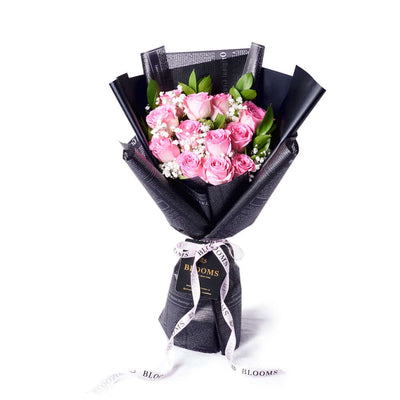 Valentine's Day 12 Stem Pink Rose Bouquet, Vancouver Same Day Flower Delivery, Valentine's Day gifts, rose gifts. Vancouver Delivery