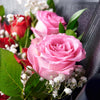 Valentine's Day 12 Stem Pink & Red Rose Bouquet With Designer Box, Vancouver Same Day Flower Delivery, Valentine's Day gifts, roses