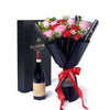 Valentine's Day 12 Stem Red & Pink Rose Bouquet With Box & Wine, Vancouver Same Day Flower Delivery, Valentine's Day gifts