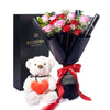 Valentine's Day 12 Stem Red & Pink Rose Bouquet With Box & Bear, Vancouver Same Day Flower Delivery, Valentine's Day gifts, roses, plush gifts. Vancouver Delivery