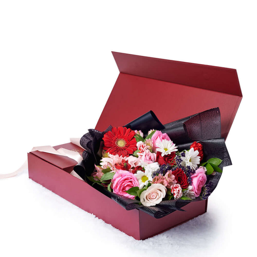 Valentine's Day Seasonal Bouquet & Box, An array of fresh-cut, seasonal flowers from Vancouver Blooms - Same Day Vancouver Delivery.