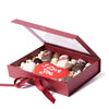 The Valentine’s Day Sweet Treat Gift Box, handmade heart cookie, 5 delectable brownies, 6 assorted chocolate truffles, marshmallows, and popcorn, all neatly packed into a hinged gift box, Valentine's Day Gifts from Vancouver Blooms - Same Day Vancouver Delivery.