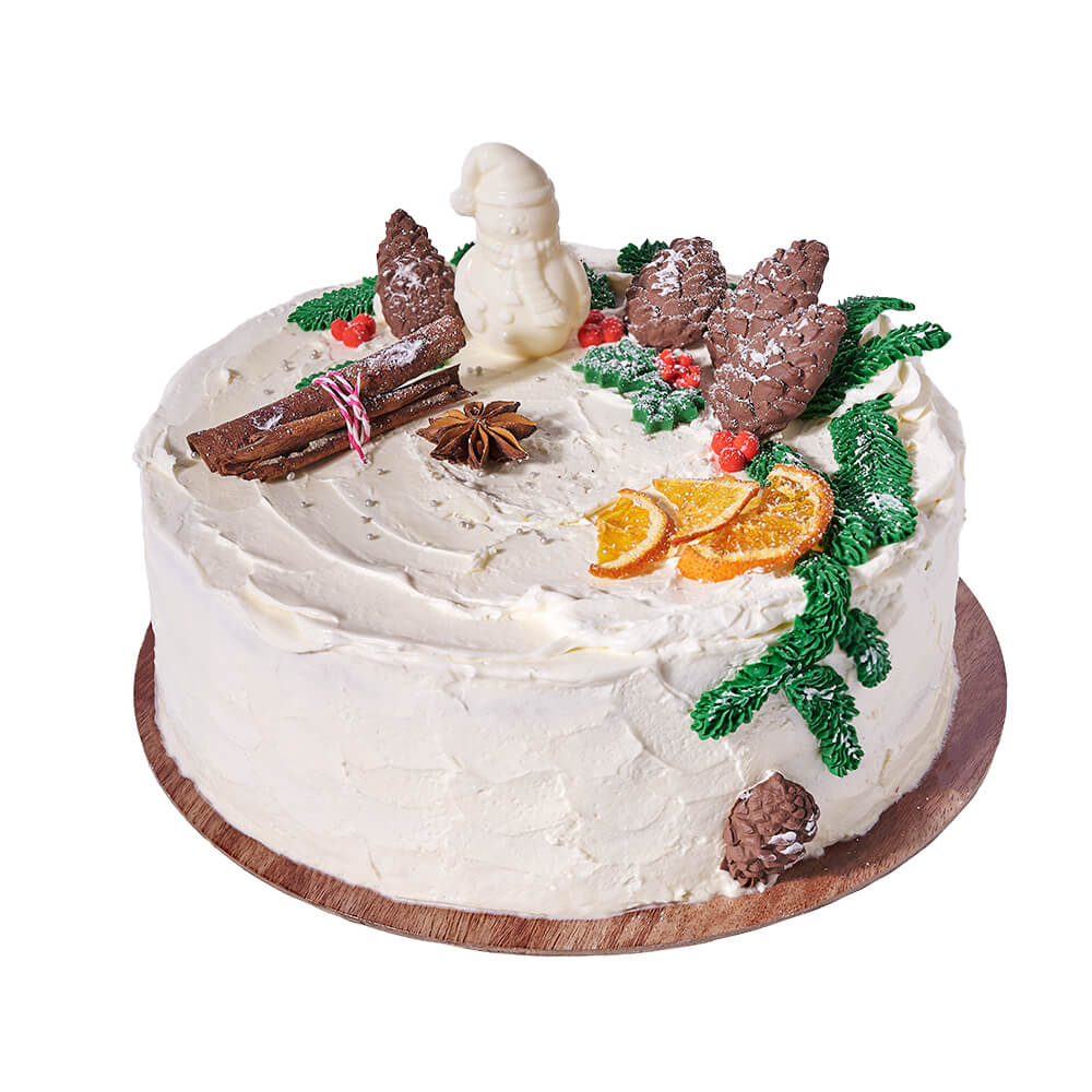 Large Christmas Cake, gourmet gift, gourmet, christmas gift, christmas, holiday gift, holiday, cake gift, cake. Blooms Vancouver- Blooms Vancouver Delivery