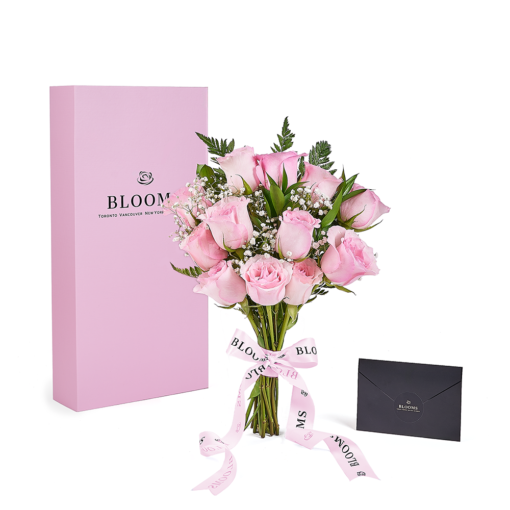 Mother’s Day 12 Stem Pink Rose Bouquet with Box, rose gift, rose, mothers day gift, mothers day, Vancouver delivery