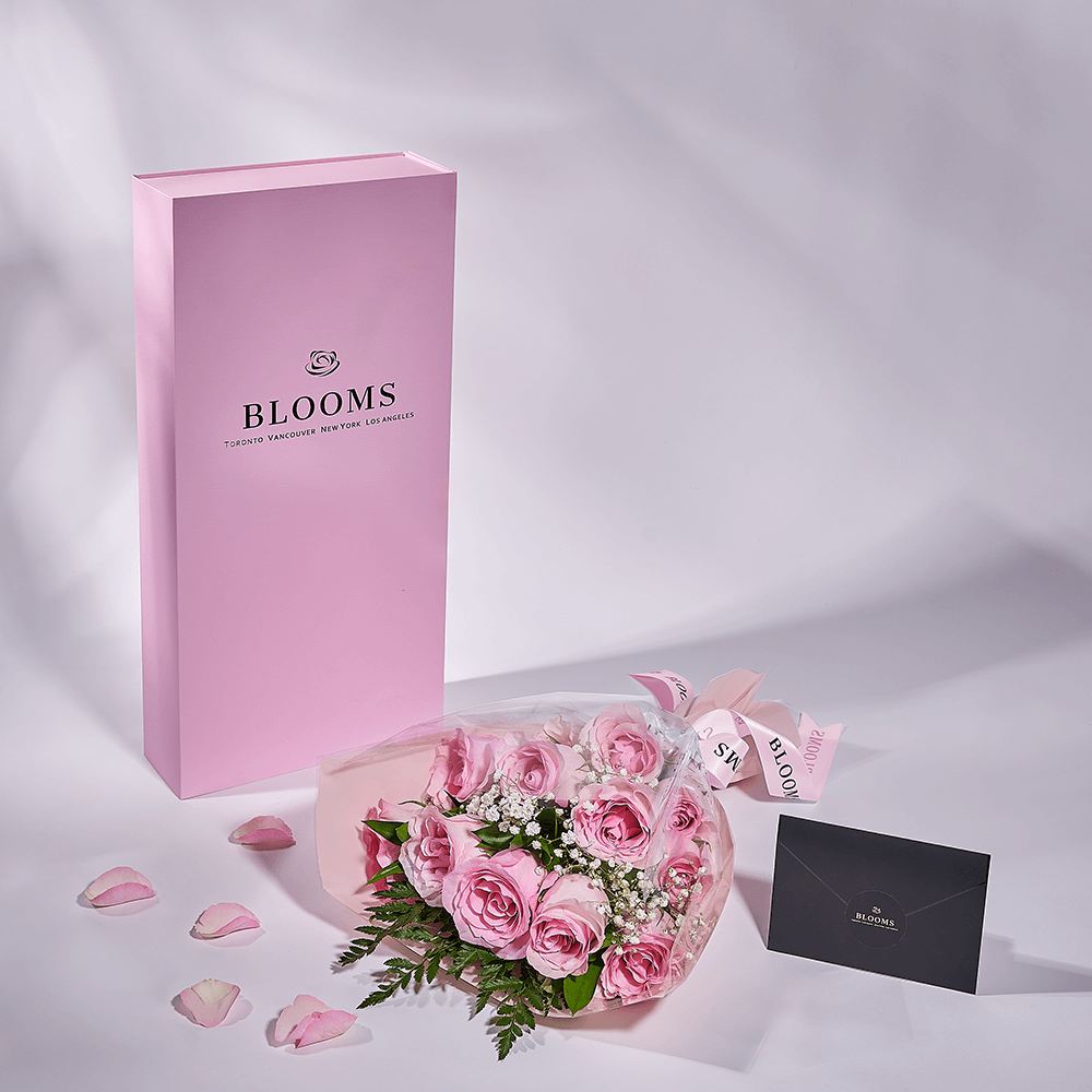 Mother’s Day 12 Stem Pink Rose Bouquet with Box, rose gift, rose, mothers day gift, mothers day, Vancouver delivery