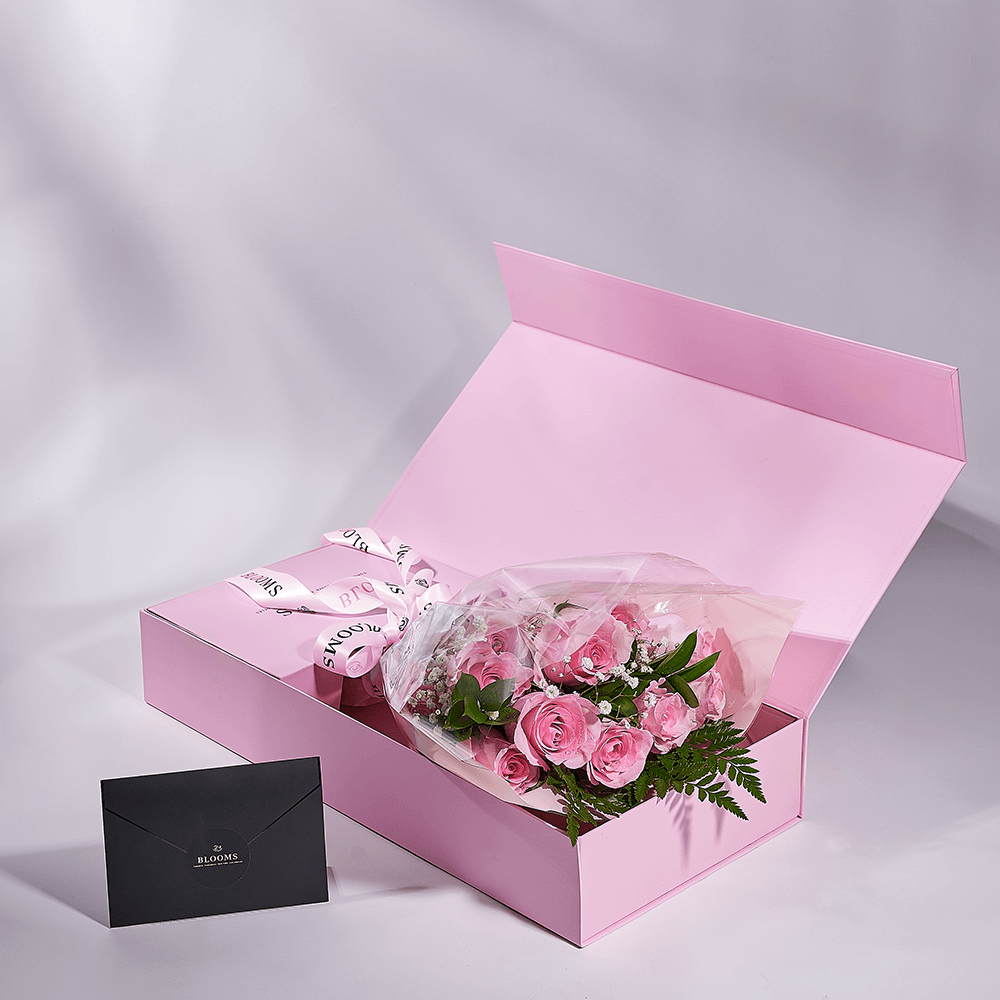 Mother’s Day 12 Stem Pink Rose Bouquet with Box, rose gift, rose, mothers day gift, mothers day, Vancouver delivery