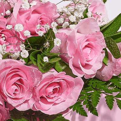 Mother’s Day 12 Stem Pink Rose Bouquet with Box & Champagne, champagne gift, champagne, sparkling wine gift, sparkling wine, mothers day gift, mothers day, Vancouver delivery