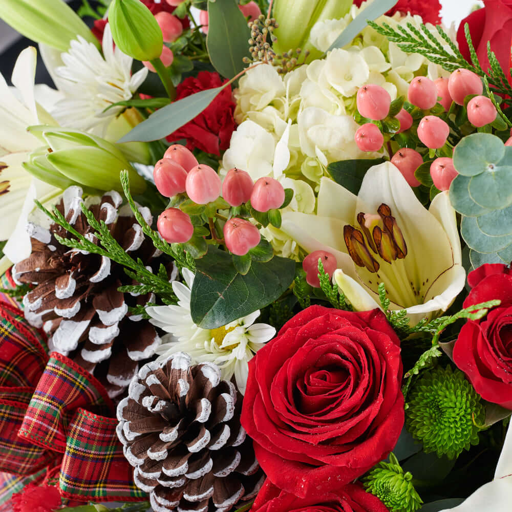 ‘Tis the Season Holiday Box Arrangement, Mixed Floral Arrangement, Holiday Flower Gifts from Vancouver Blooms - Same Day Vancouver Delivery.