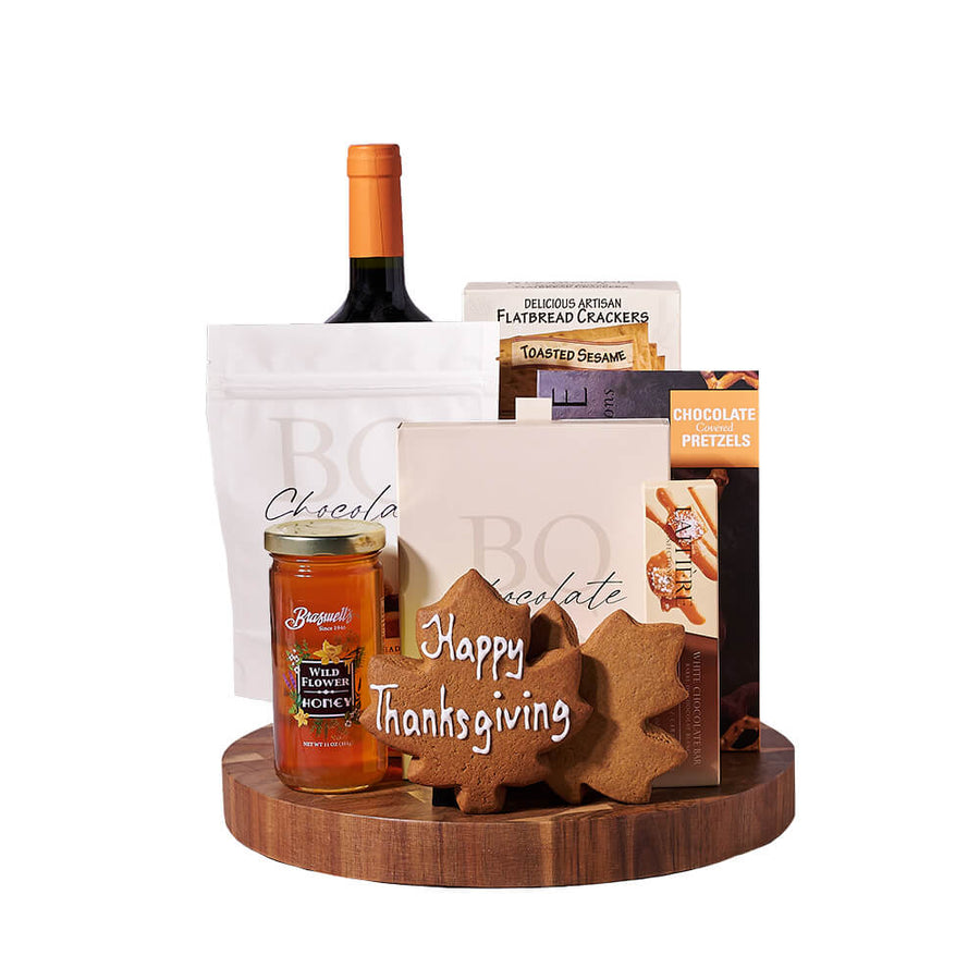 Thanksgiving Wine & Snack Gift Board, wine gift, wine, gourmet gift, gourmet, thanksgiving gift, thanksgiving. Blooms Vancouver- Blooms Vancouver Delivery