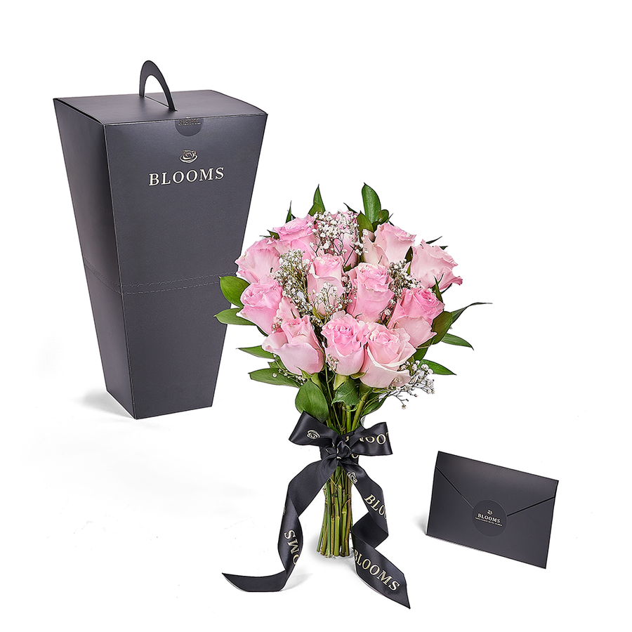 Valentine's Day 12 Stem Pink Rose Bouquet, Vancouver Same Day Flower Delivery, Valentine's Day gifts, rose gifts. Vancouver Delivery