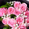 Valentine's Day 12 Stem Pink Rose Bouquet, Vancouver Same Day Flower Delivery, Valentine's Day gifts, rose gifts. Vancouver Delivery