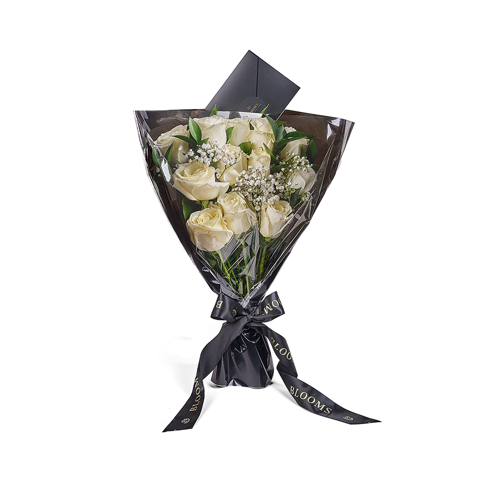 Valentine's Day 12 Stem White Rose Bouquet, Vancouver Same Day Flower Delivery, Valentine's Day gifts, roses